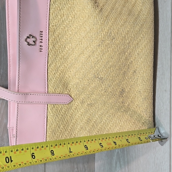 Ted Baker Women Pink& Tan Tote Bag Summer Espadrille Purse - Picture 3 of 15